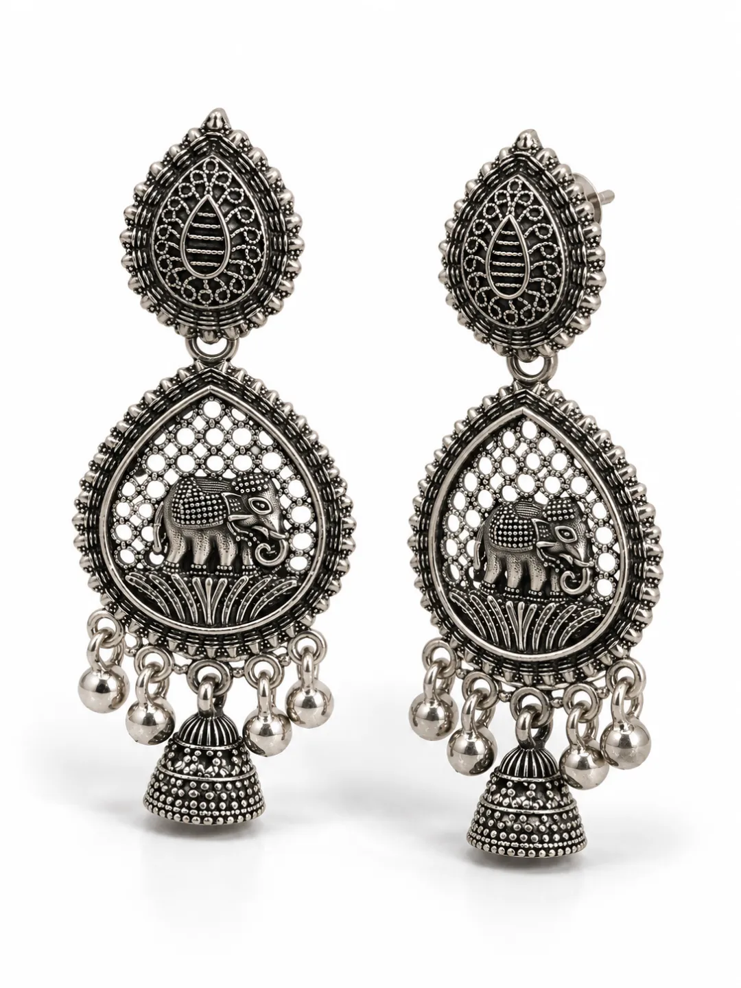Elephant Motif Jhumka Earrings