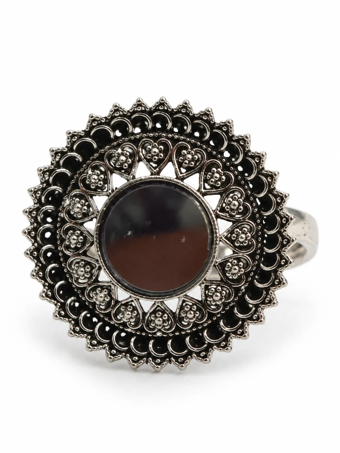 Dark Stone Filigree Ring