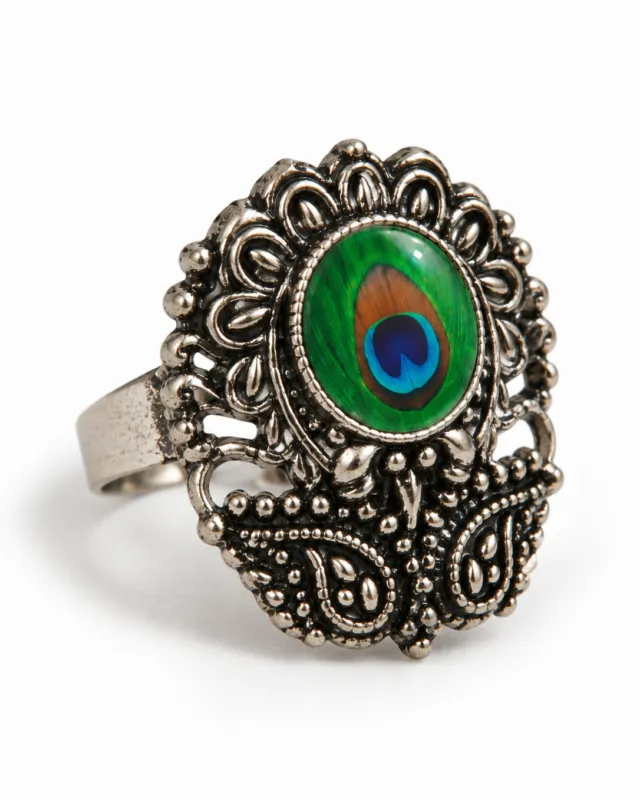 Peacock Eye Statement Ring — side view of the band