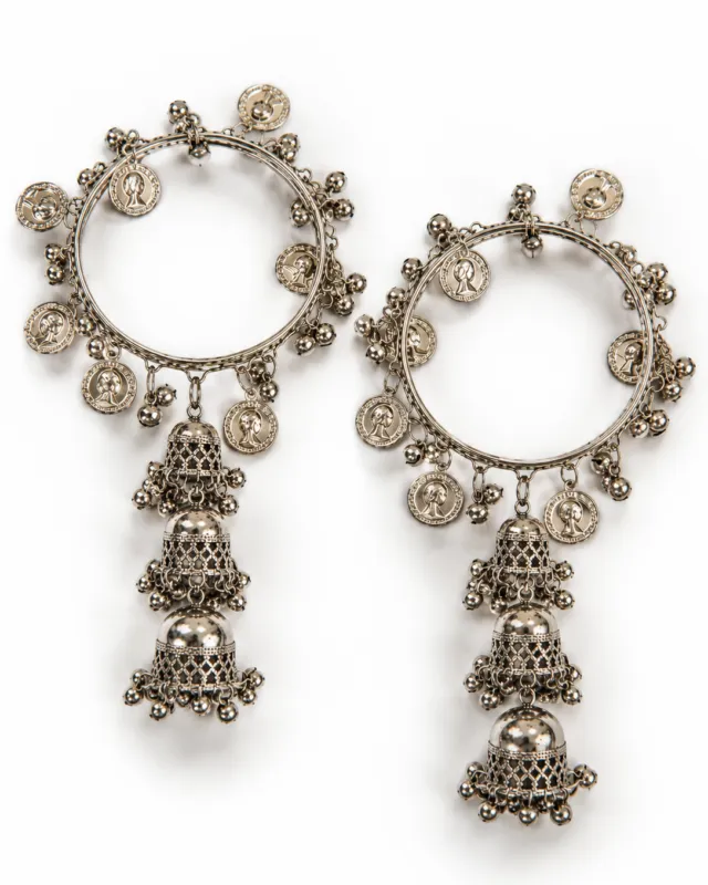 Jhumka Charm Oxidised Bangles — pair shown together