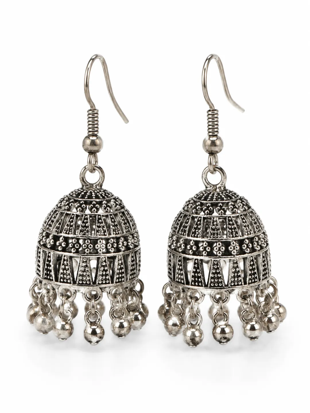 Classic Dome Jhumka Earrings — pair shown together