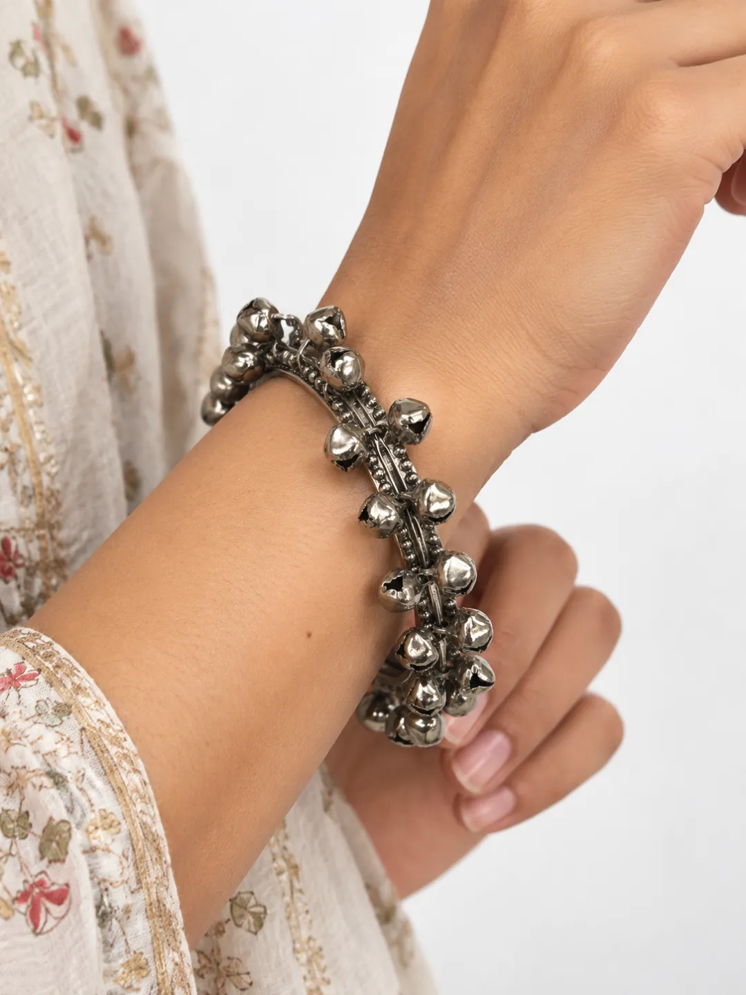 Ghungroo Bell Oxidised Bangles — worn on the wrist