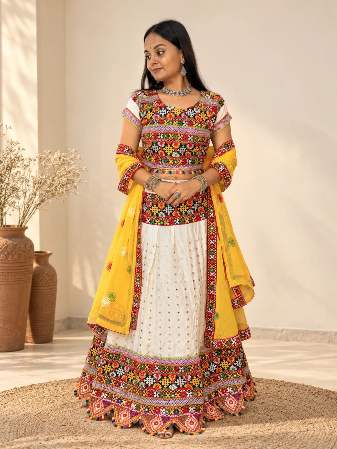Ivory & Yellow Sequin Chaniya Choli