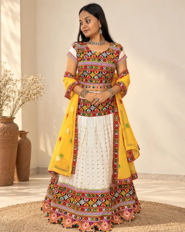 Ivory & Yellow Sequin Chaniya Choli
